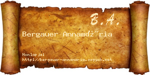 Bergauer Annamária névjegykártya